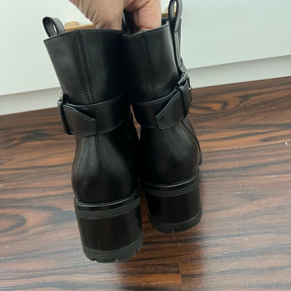 Santoni leather combat moto style booties - Picture 7 of 17